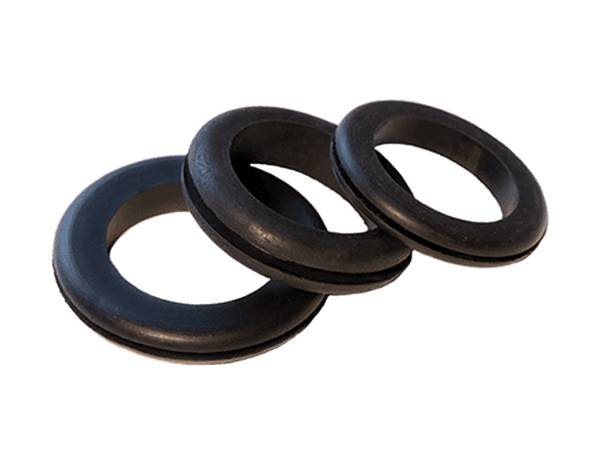 Three black EDPM rubber gaskets.