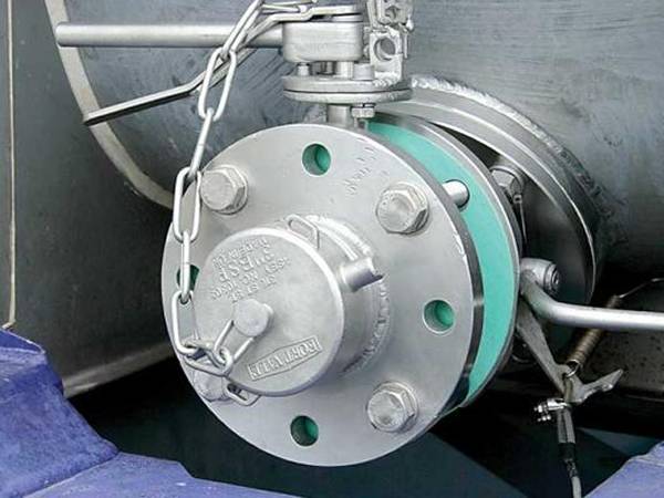 A green non-asbestos gasket mounted on the flange.