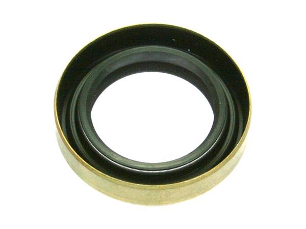A yellow and black color oil seal on a white background.